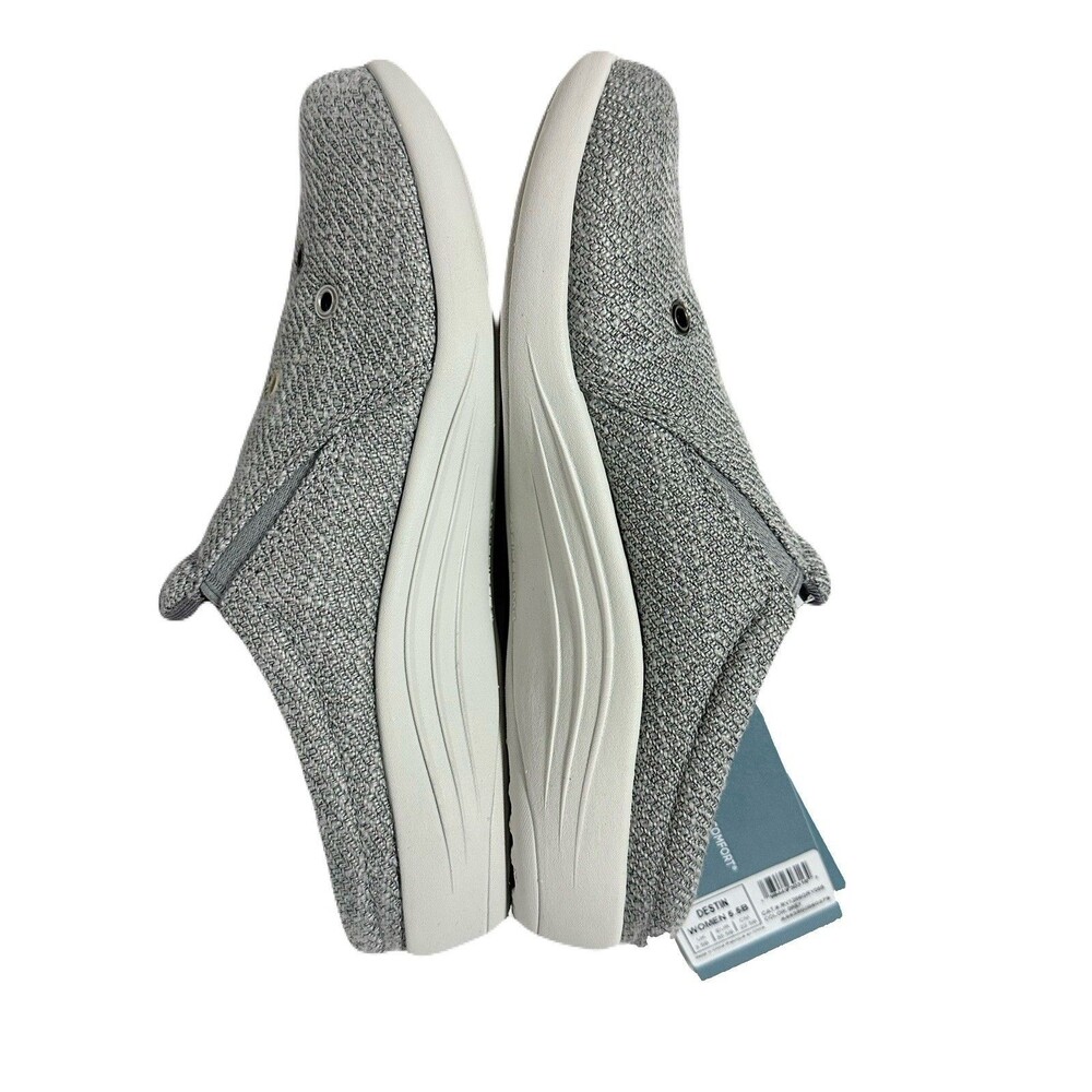 NEW Revitalign Womens Size 5.5 Destin Orthotic Studded Grey Linen Comfort Clogs - Picture 6 of 9